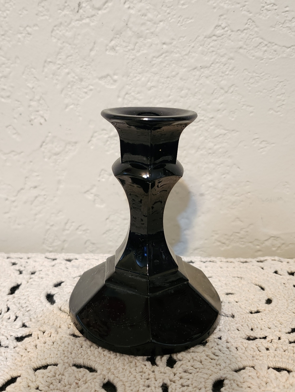 Black Glass Candlestick Holder - Home Accents